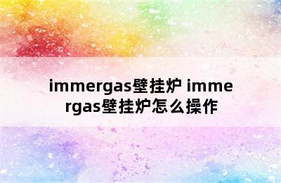 immergas壁挂炉 immergas壁挂炉怎么操作